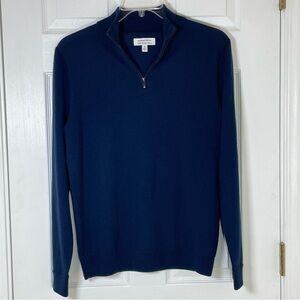 Nordstrom Washable Merino Wool Mens Quarter Zip Sweater Size Medium Lightweight